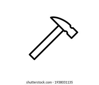 Hammer Icon Vector. Simple flat symbol. Perfect Black pictogram illustration on white background