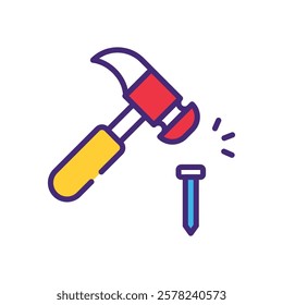 Hammer icon vector stock illustration