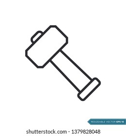 Hammer Icon Vector Template Illustration Design