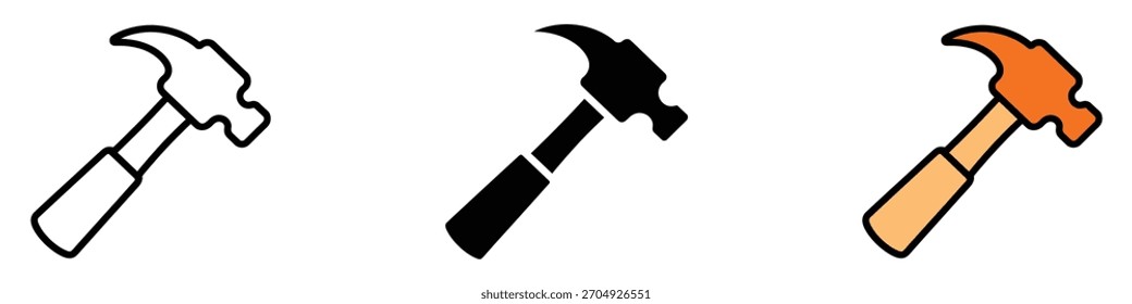 Hammer icon vector. toolkit, repair tool symbol. vector illustration.