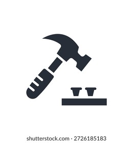 ícone de martelo. vetor.Sinal editável de estilo traço.linear para usar design da Web,ilustração logo.Symbol.