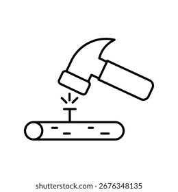 Icono de martillo con fondo blanco Vector Ilustración de stock