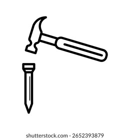  ícone de martelo branco no plano de fundo