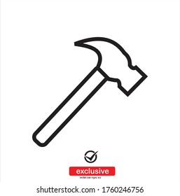 hammer icon.Flat design style vector illustration for graphic and web design.