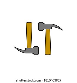 Hammer  icons, flat design hammer illustrations. work tool icon, vector illustration