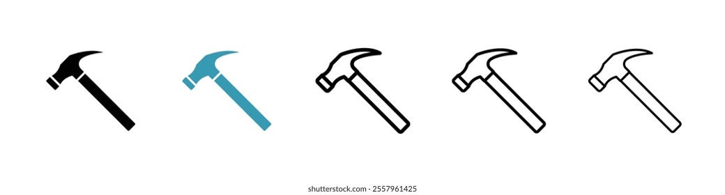 Hammer icons pack in black and blue.