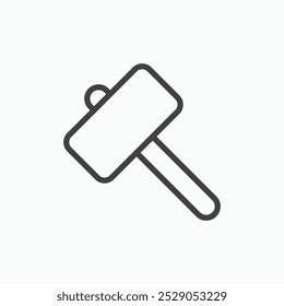 Hammer icons set. filled and line illustration