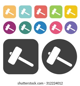 Hammer icons set. Vector Illustration eps10. 