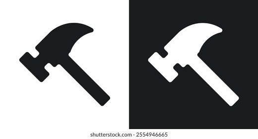 Hammer icons in solid black and white colors