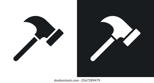 Hammer icons in solid black and white colors