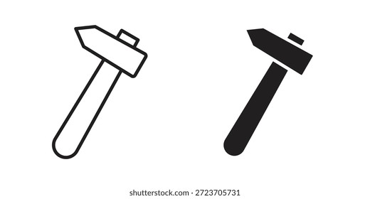 Colección de Vector de iconos de martillo para Diseños web. iconos planos