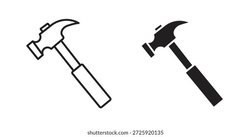 Hammer icons. Vector linear icon isolated on white background.