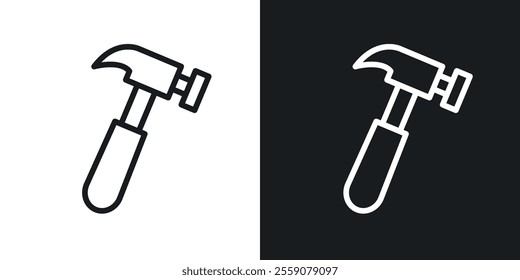 Hammer icons. vector set in black colors