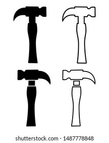 Hammer icons vector set isolated on white background