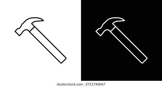 Símbolo de Vector de iconos de martillo con líneas de trazo editables para Diseños web