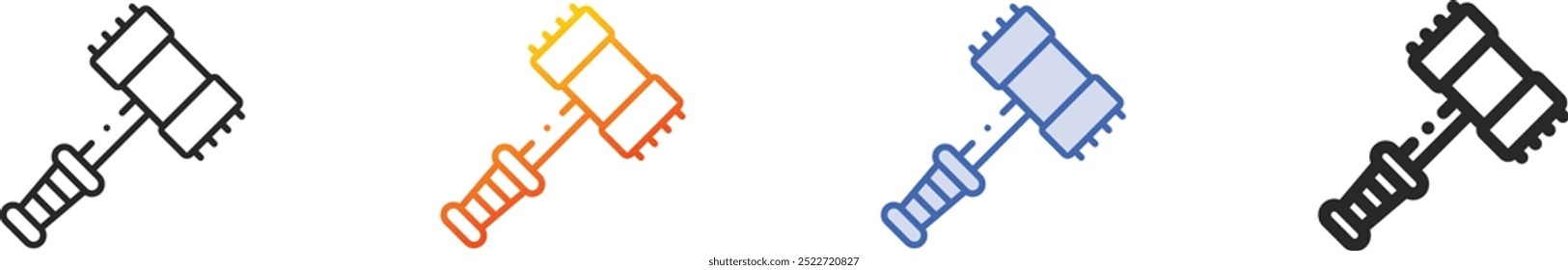 hammer icon.Thin Linear, Gradient, Blue Stroke and bold Style Design Isolated On White Background