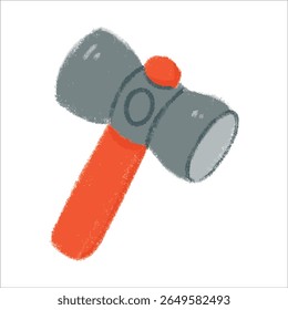 Hammer Illustration with crayon style editable for cards, poster decorations, t-shirt prints, stickers, icons and others