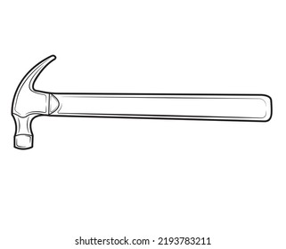 Hammer illustration isolated on white background. Repair tool. Vector illustration