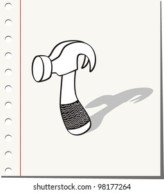 Hammer  illustration on background