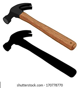 HAMMER ILLUSTRATION AND SILHOUETTE VECTOR