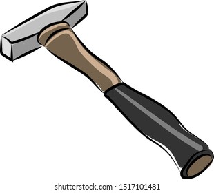 Hammer, Illustration, Vektorgrafik auf weißem Hintergrund.