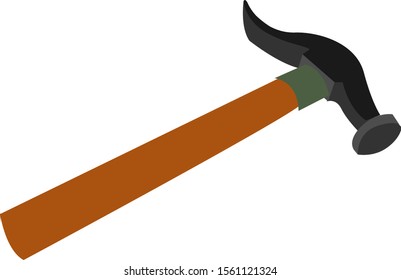 Hammer, illustration, vector on white background.