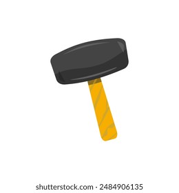 Hammer illustration with yellow handle suitable for construction, carpentry, home improvement, repair, renovation, tools, and workshop concepts