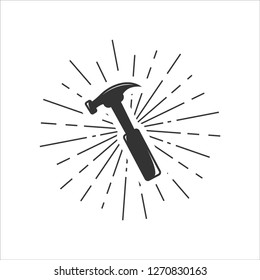 hammer illustrations and sunburst