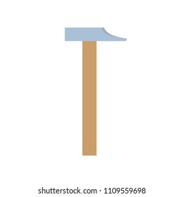 Hammer industry concept object steel worker icon. Workshop improvement vector sign. Handle wooden service business job. Builder tool iron construction carpentry isolated. Repair work illustration fix.