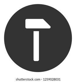 Hammer instrument sign. Hammer vector icon.  EPS 10 flat symbol. Round icon design