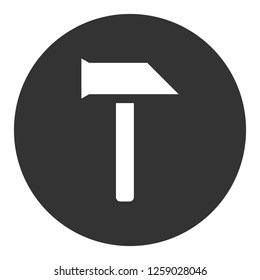 Hammer instrument sign. Hammer vector icon.  EPS 10 flat symbol. Round icon design