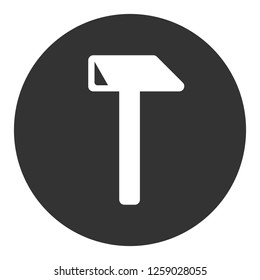 Hammer instrument sign. Hammer vector icon.  EPS 10 flat symbol. Round icon design