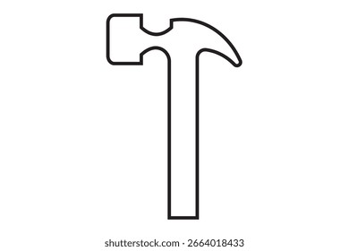 Martillo aislado icono sobre fondo blanco.