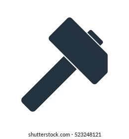 hammer, isolated icon on white background, auto service, car repair