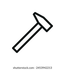 Hammer isolated icon set, construction tool vector symbol with editable stroke