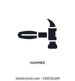 hammer isolated icon. simple element illustration from electrician connections concept icons.