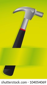 hammer isolated on green background, vector illustration