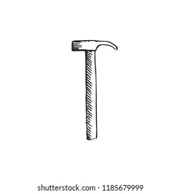 hammer isolated on white background, vector illustration