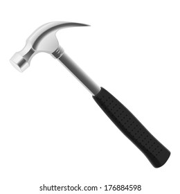 Hammer - isolated on white background. Photo-realistic vector.