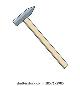 Hammer einzeln auf weißem Hintergrund. Vektorgrafik