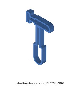 Hammer isometric left top view 3D icon