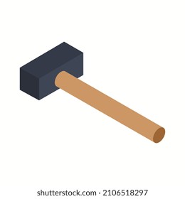 Hammer isometric on a background