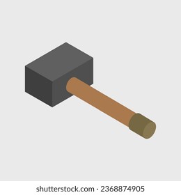 Hammer isometric in vector on background