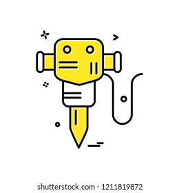 hammer jack  labor icon vector design