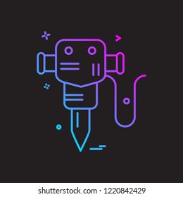 hammer jack  labor icon vector design