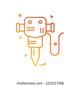 hammer jack  labor icon vector design