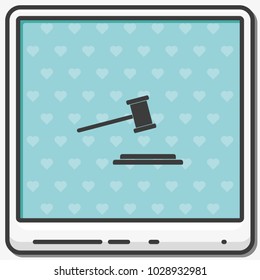 Hammer judge flat vector icon.