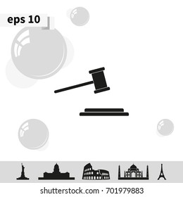 Hammer judge icon.