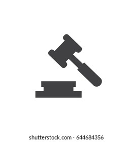 Hammer judge icon in black on a white background. Vector illustration