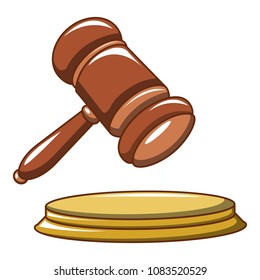 Hammer of the judge icon. Cartoon of hammer of the judge vector icon for web design isolated on white background
